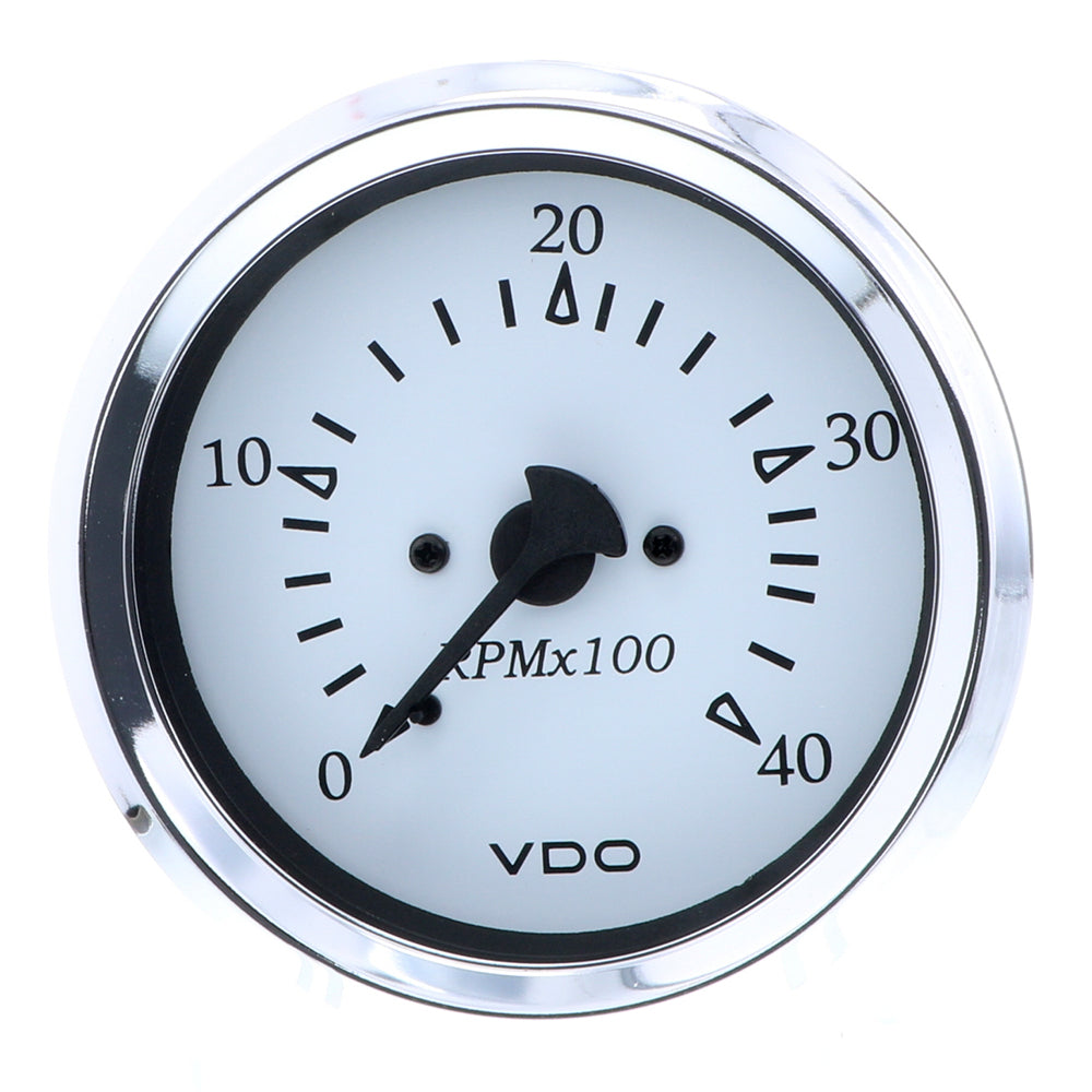 Suncoast Marine and Auto offers VDO Cockpit Marine 85MM (3-3/8") Diesel Tachometer - 4000 RPM - White Dial/Chrome Bezel [333-15273]