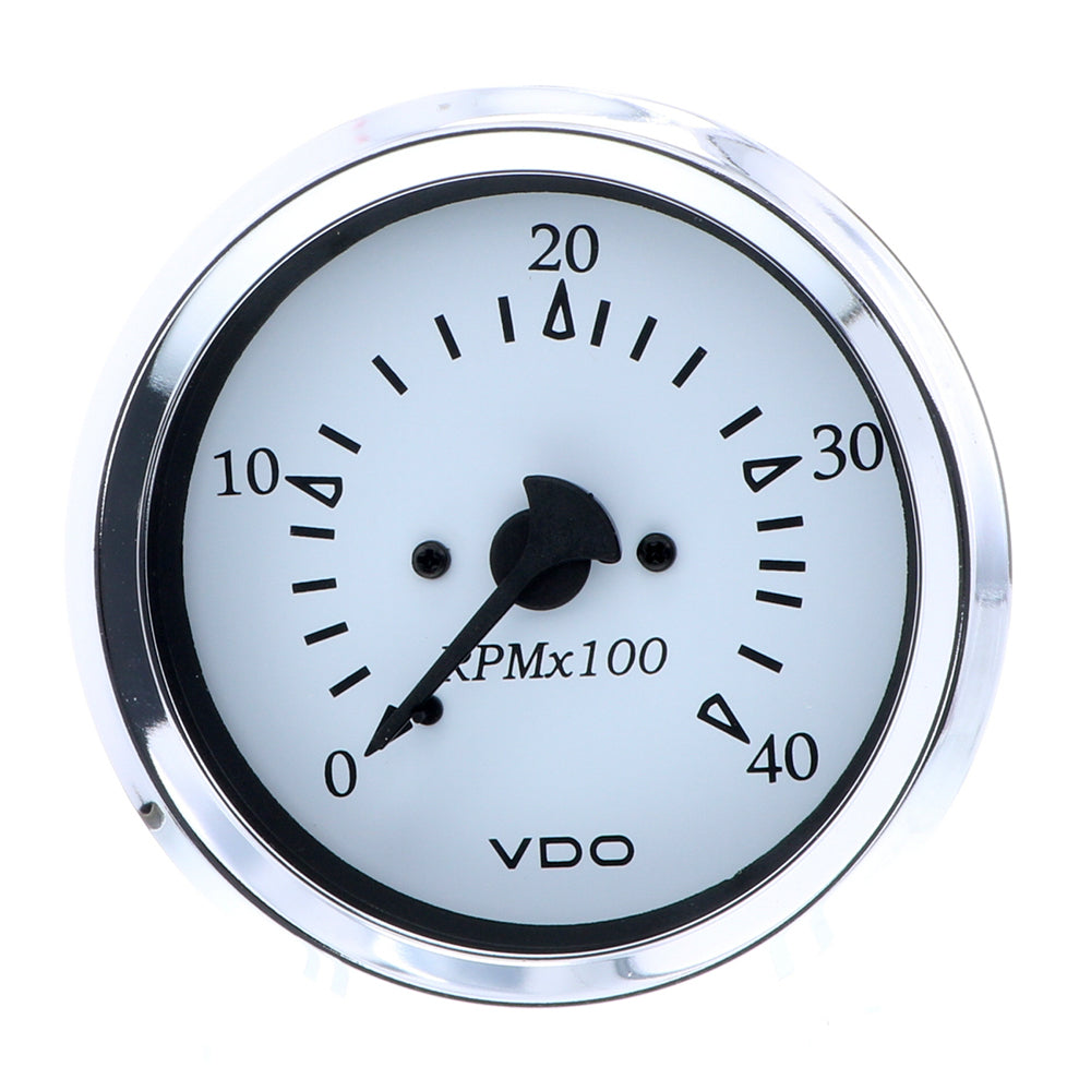 Suncoast Marine and Auto offers VDO Cockpit Marine 85MM (3-3/8") Diesel Tachometer - Alternator Input - White Dial/Chrome Bezel [333-15272]