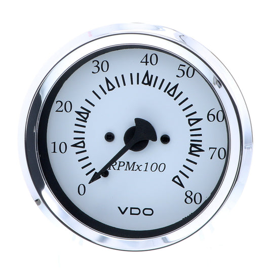 Suncoast Marine and Auto offers VDO Cockpit Marine 85MM (3-3/8") Outboard Tachometer - White Dial/Chrome Bezel [333-15275]