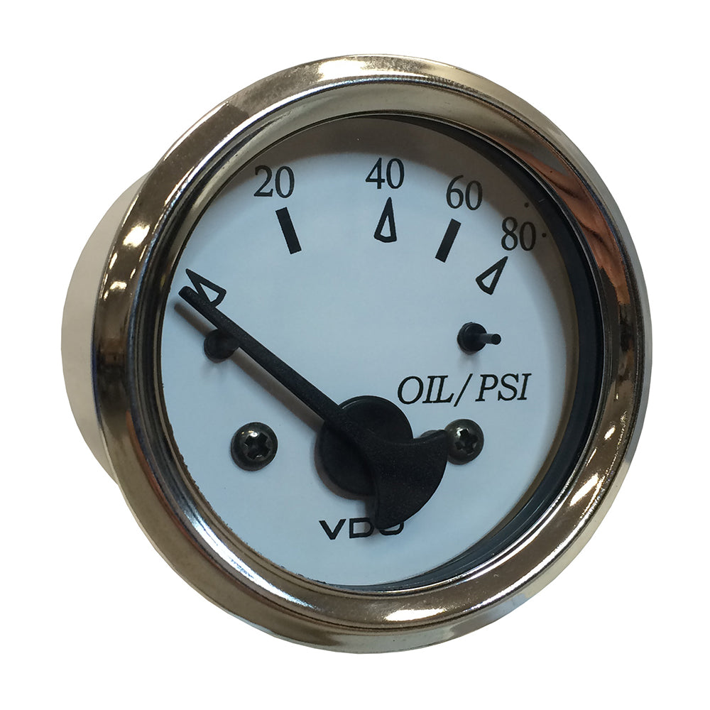 Suncoast Marine and Auto offers VDO Cockpit Marine 52MM (2-1/16") Oil Pressure Gauge - White Dial/Chrome Bezel [350-15276]