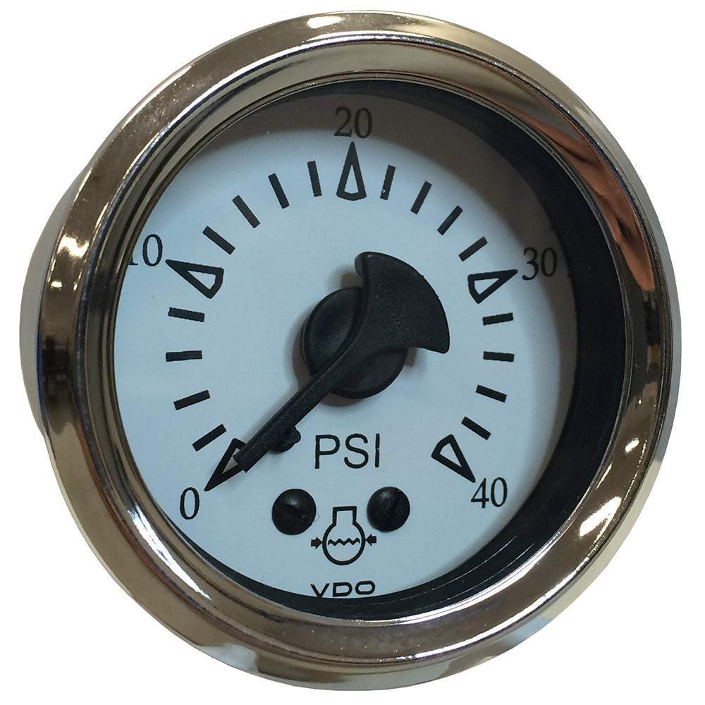 Suncoast Marine and Auto offers VDO Cockpit Marine 52MM (2-1/16") Mechanical Water Pressure Gauge - White Dial/Chrome Bezel [150-15283]