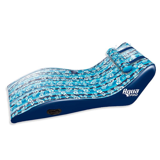 Suncoast Marine and Auto offers Aqua Leisure Ultra Cushioned Comfort Lounge Hawaiian Wave Print w/Adjustable Pillow [APL17014S2]