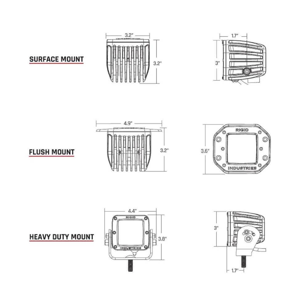 Suncoast Marine and Auto offers RIGID Industries D-Series Pro Dually Spot Surface Mount Pair - Midnight Edition [202213BLK]