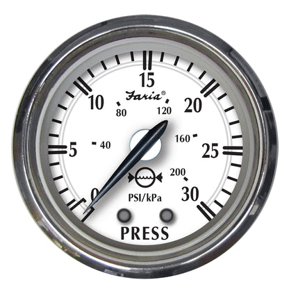 Suncoast Marine and Auto offers Faria Newport SS 2" Water Pressure Gauge Kit - 0 to 30 PSI [25008]