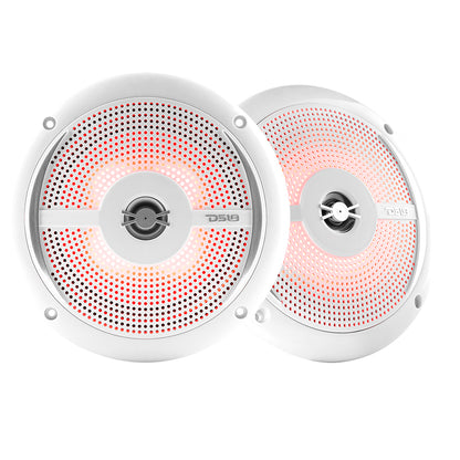 Suncoast Marine and Auto offers DS18 HYDRO 6.5" 2-Way Marine Slim Speakers w/RGB LED Lighting 100W - White [NXL-6SL/WH]