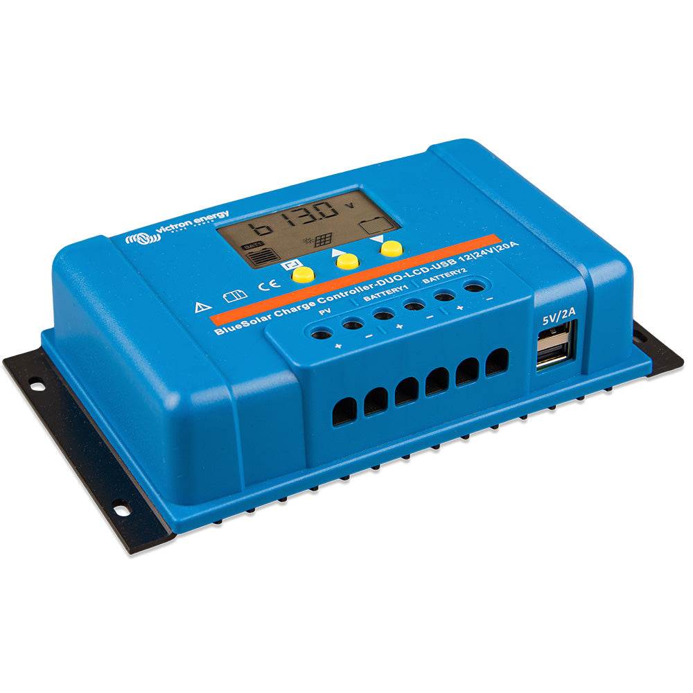 Suncoast Marine and Auto offers Victron BlueSolar PWM Charge Controller (DUO) LCD USB Charge Control - 12/24VDC - 20A [SCC010020060]