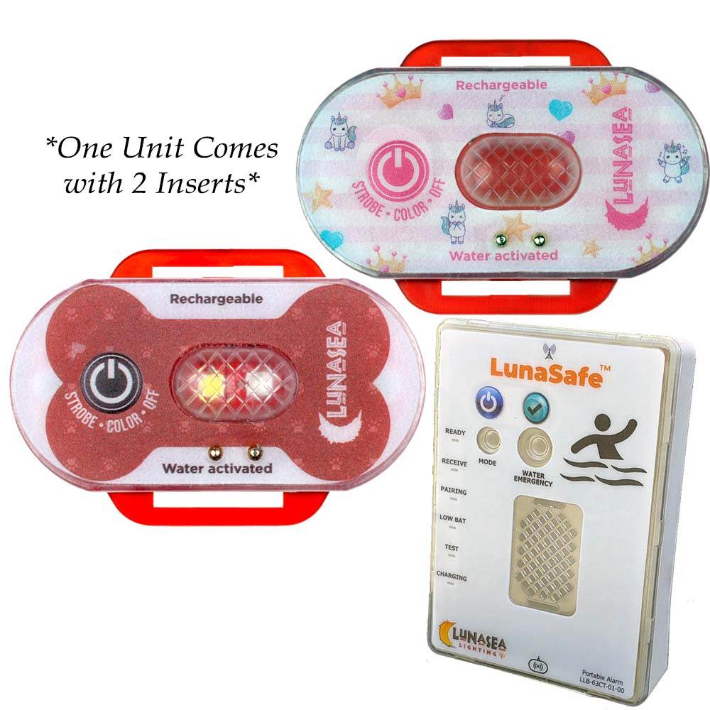 Suncoast Marine and Auto offers Lunasea Child/Pet Safety Water Activated Strobe Light w/RF Transmitter Portable Audio/Visual Receiver - Red Case [LLB-63RB-E0-K1]