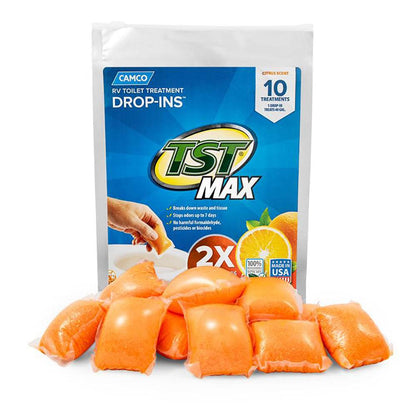 Suncoast Marine and Auto offers Camco TST MAX Orange RV Toilet Treatment Drop-Ins *10-Pack [41178]