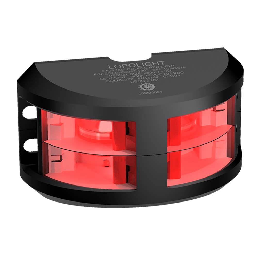 Suncoast Marine and Auto offers Lopolight Series 200-016 - Double Stacked Navigation Light - 2NM - Vertical Mount - Red -Black Housing [200-016G2ST-B]