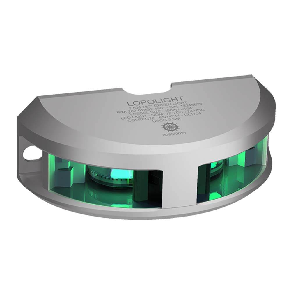 Suncoast Marine and Auto offers Lopolight Series 200-018 - Navigation Light - 2NM - Vertical Mount - Green - Silver Housing [200-018G2]