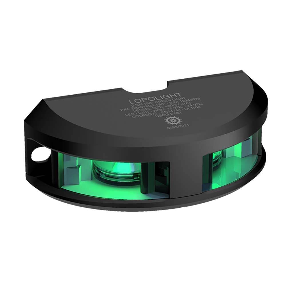 Suncoast Marine and Auto offers Lopolight Series 200-018 - Navigation Light - 2NM - Vertical Mount - Green - Black Housing [200-018G2-B]