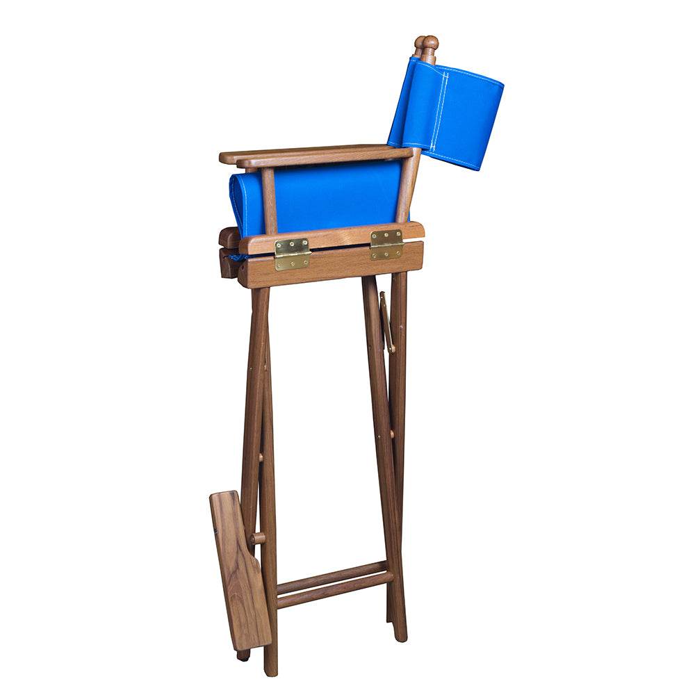 Suncoast Marine and Auto offers Whitecap Captains Chair w/Blue Seat Covers - Teak [60045]