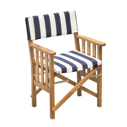 Suncoast Marine and Auto offers Whitecap Directors Chair II w/Navy White Cushion - Teak [61050]