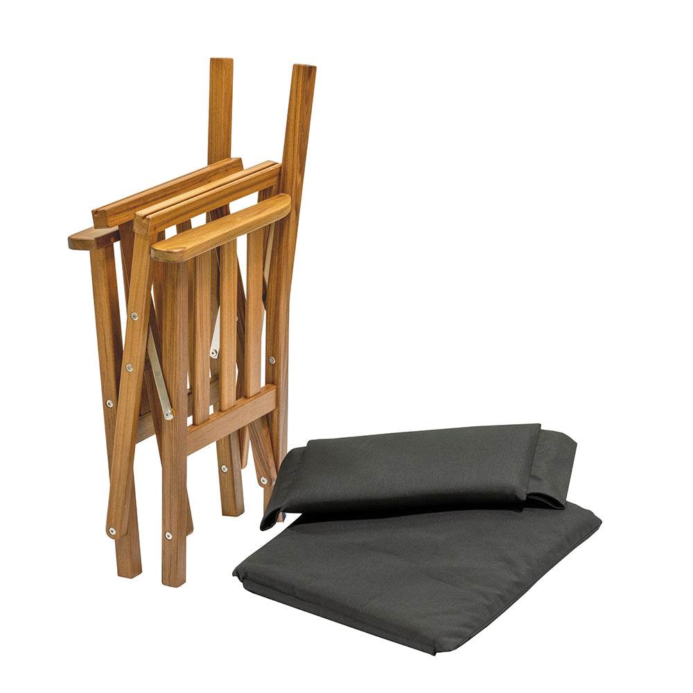 Suncoast Marine and Auto offers Whitecap Directors Chair II w/Black Cushion - Teak [61051]