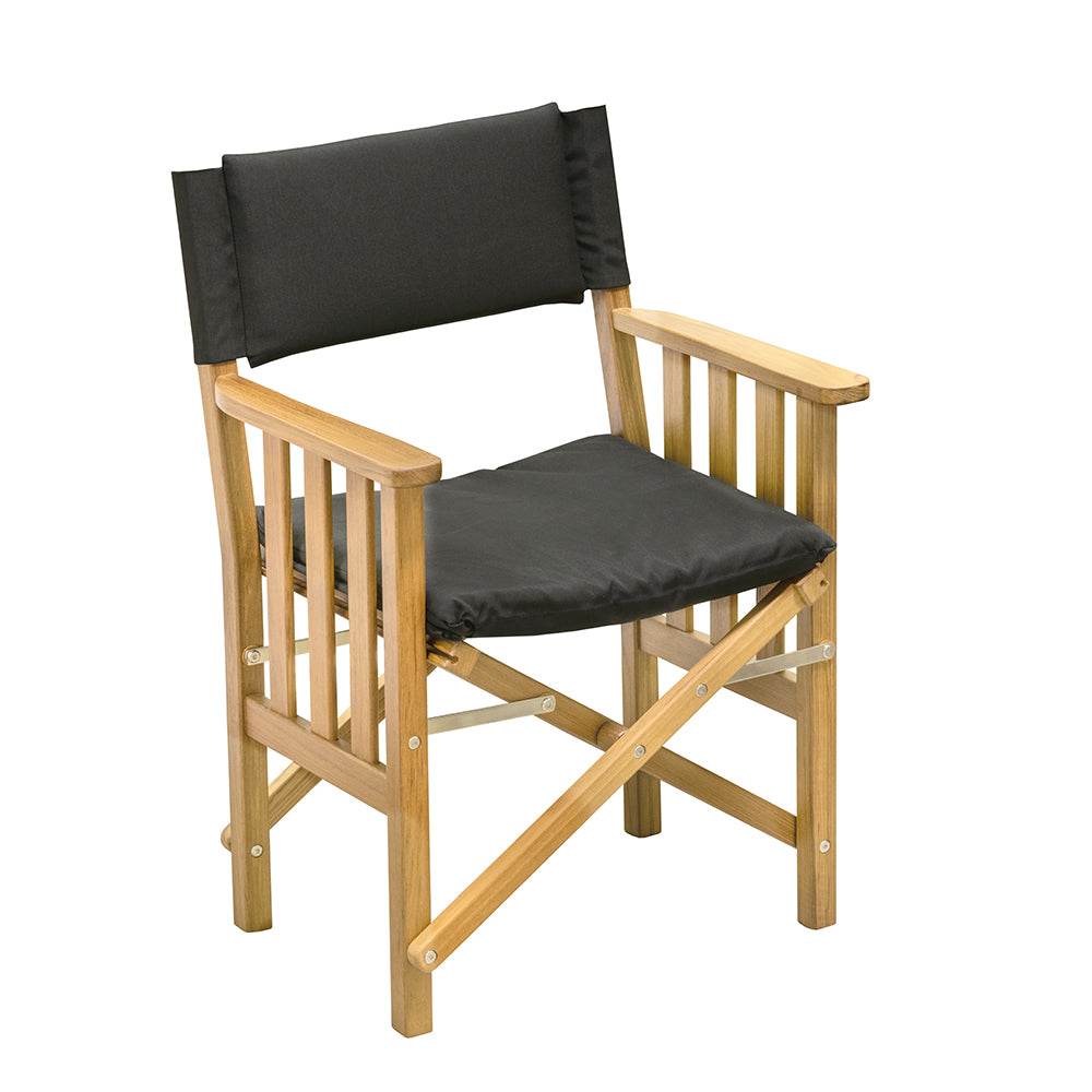 Suncoast Marine and Auto offers Whitecap Directors Chair II w/Black Cushion - Teak [61051]