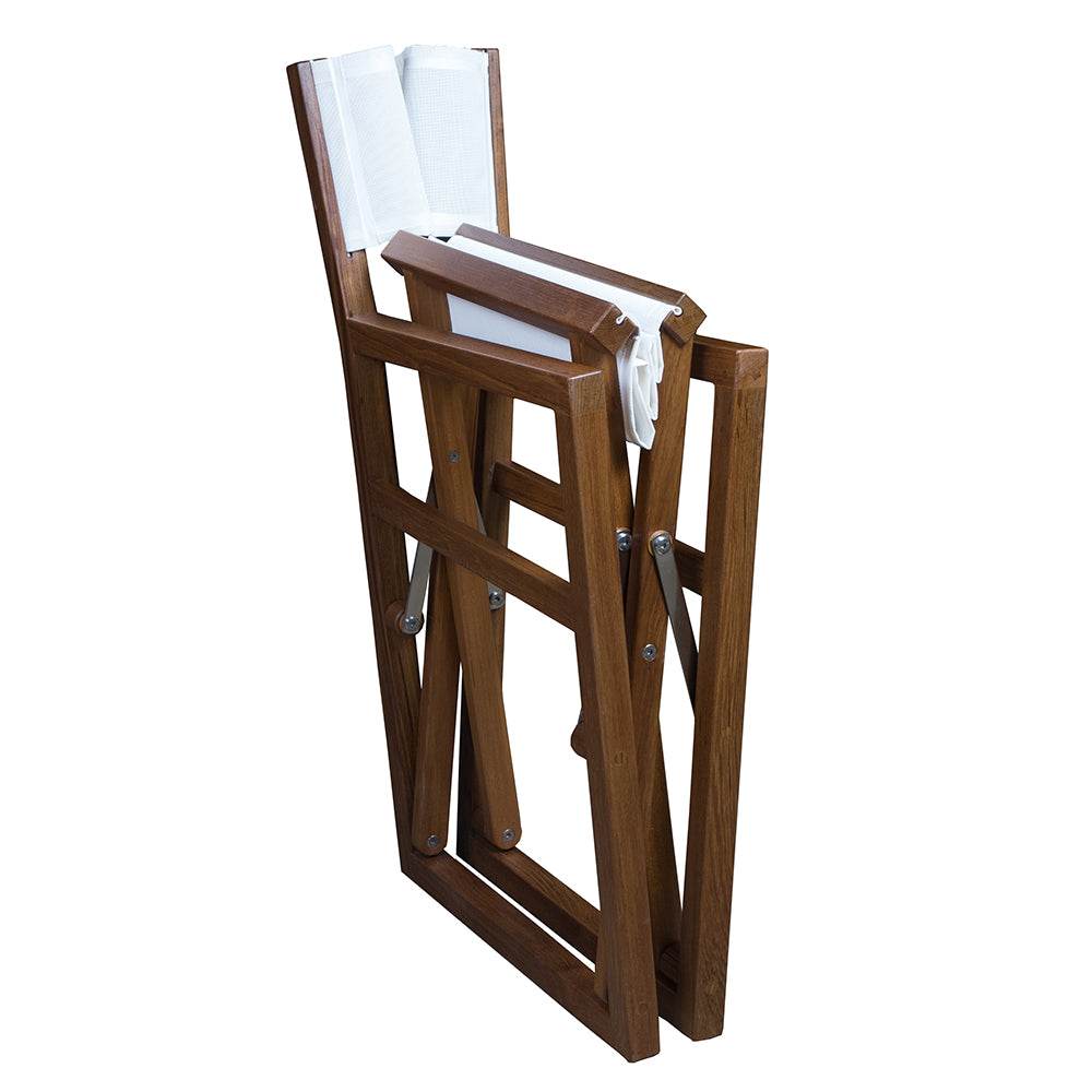 Suncoast Marine and Auto offers Whitecap Directors Chair w/White Batyline Fabric - Teak [63061]