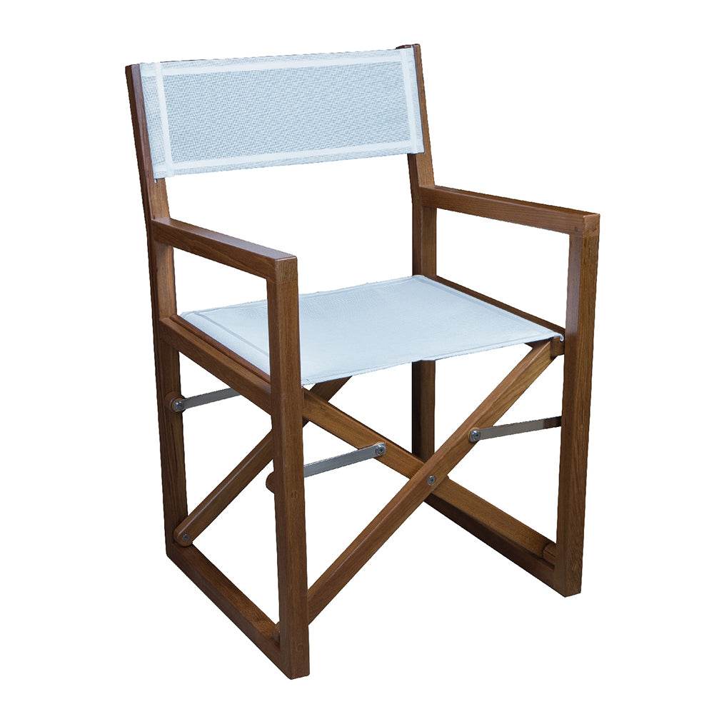 Suncoast Marine and Auto offers Whitecap Directors Chair w/White Batyline Fabric - Teak [63061]