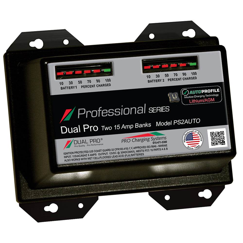 Suncoast Marine and Auto offers Dual Pro PS2 Auto 15A - 2-Bank Lithium/AGM Battery Charger [PS2AUTO]