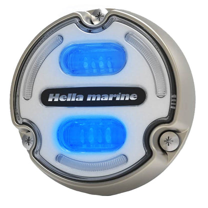 Suncoast Marine and Auto offers Hella Marine Apelo A2 Blue White Underwater Light - 3000 Lumens - Bronze Housing - White Lens w/Edge Light [016147-101]