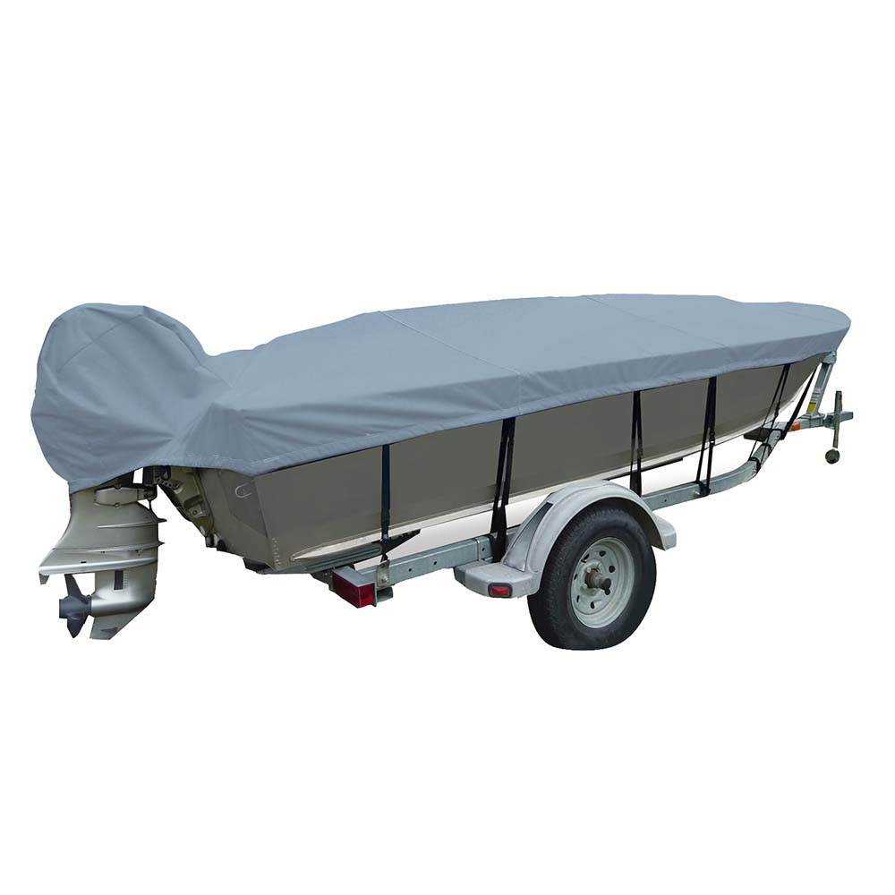 Suncoast Marine and Auto offers Carver Poly-Flex II Narrow Series Styled-to-Fit Boat Cover f/14.5 V-Hull Fishing Boats - Grey [70124F-10]