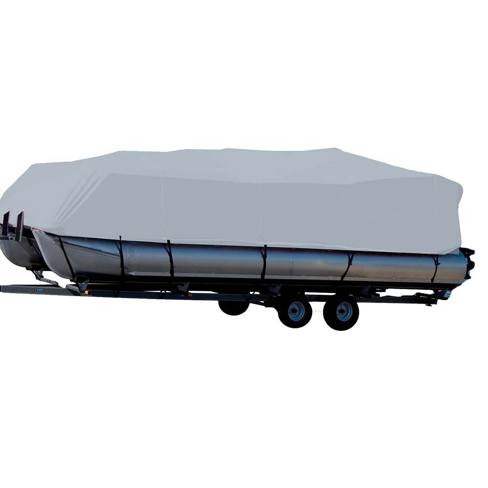 Suncoast Marine and Auto offers Carver Sun-DURA Styled-to-Fit Boat Cover f/24.5 Pontoons w/Bimini Top Partial Rails - Grey [77624S-11]