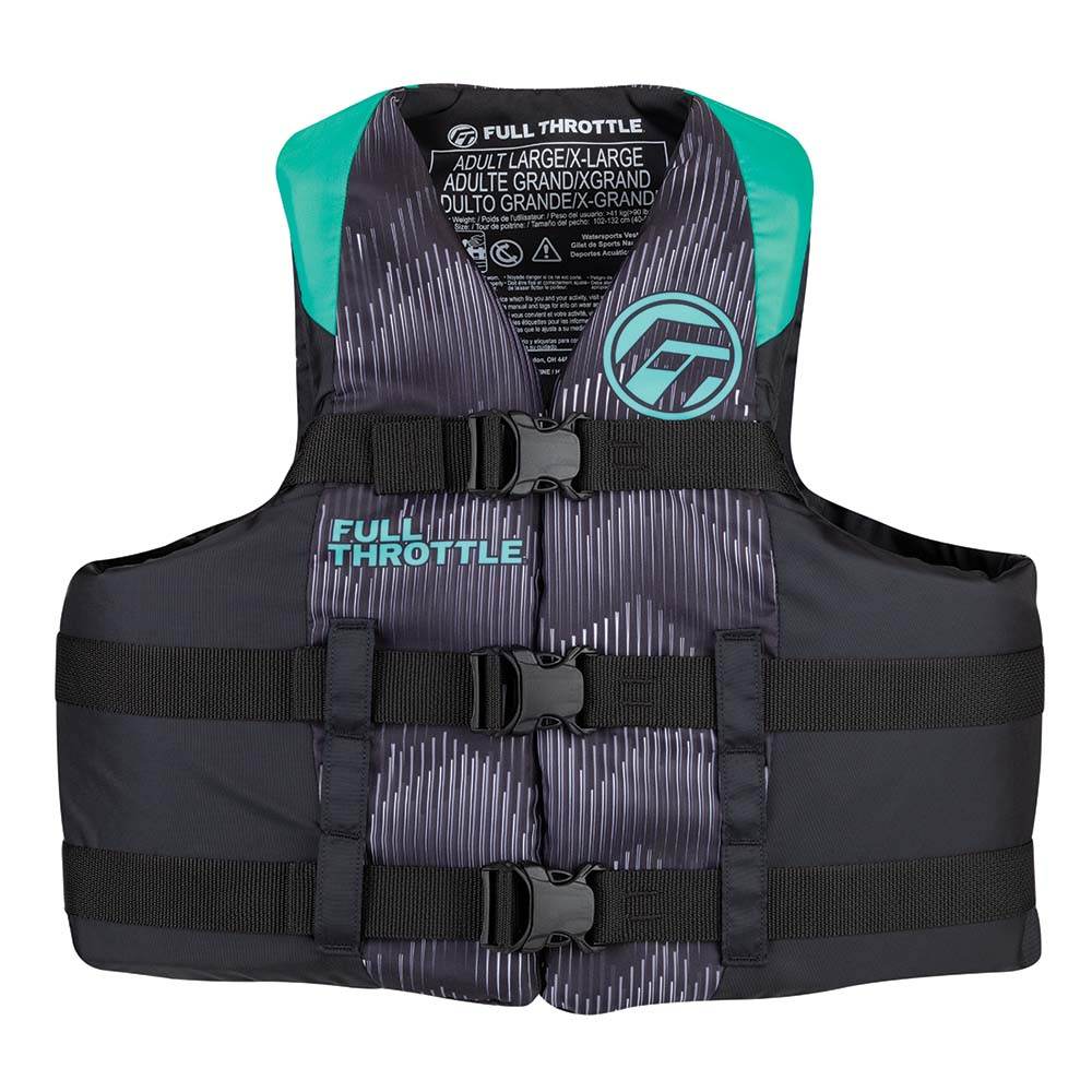 Suncoast Marine and Auto offers Full Throttle Adult Nylon Life Jacket - S/M - Aqua/Black [112200-505-030-22]