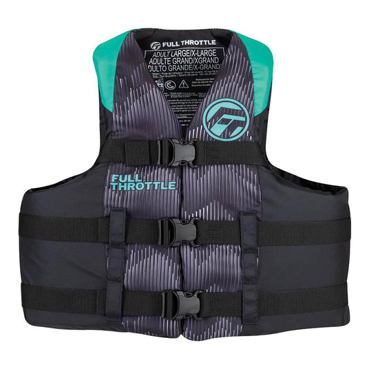 Suncoast Marine and Auto offers Full Throttle Adult Nylon Life Jacket - 2XL/4XL - Aqua/Black [112200-505-080-22]