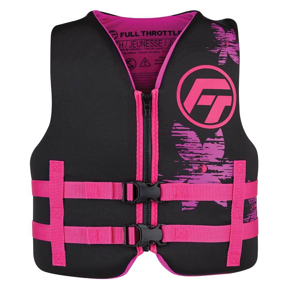 Suncoast Marine and Auto offers Full Throttle Youth Rapid-Dry Life Jacket - Pink/Black [142100-105-002-22]