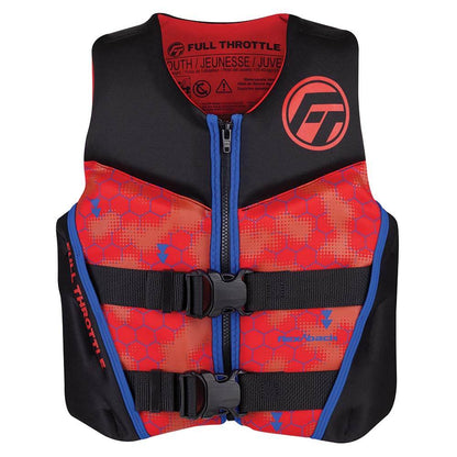 Suncoast Marine and Auto offers Full Throttle Youth Rapid-Dry Flex-Back Life Jacket - Red/Black [142500-100-002-22]