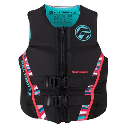 Suncoast Marine and Auto offers Full Throttle Womens Rapid-Dry Flex-Back Life Jacket - Womens XS - Pink/Black [142500-105-810-22]