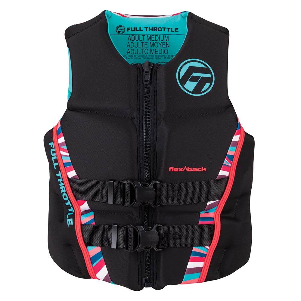 Suncoast Marine and Auto offers Full Throttle Womens Rapid-Dry Flex-Back Life Jacket - Womens S - Pink/Black [142500-105-820-22]