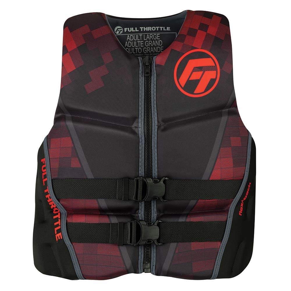 Suncoast Marine and Auto offers Full Throttle Mens Rapid-Dry Flex-Back Life Jacket - M - Black/Red [142500-100-030-22]