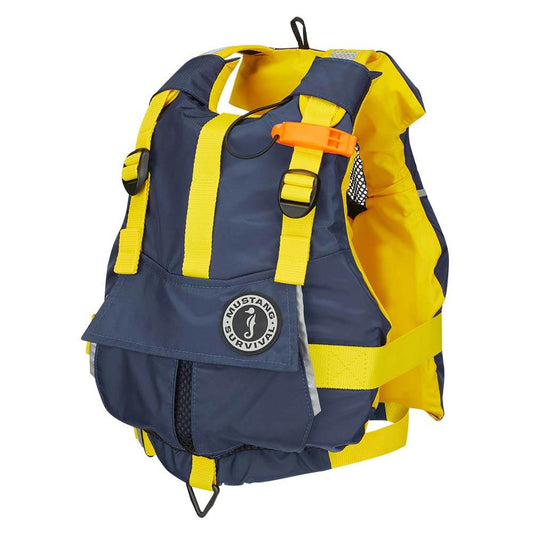 Suncoast Marine and Auto offers Mustang Youth Bobby Foam Vest - Yellow/Navy [MV2500-5-0-216]