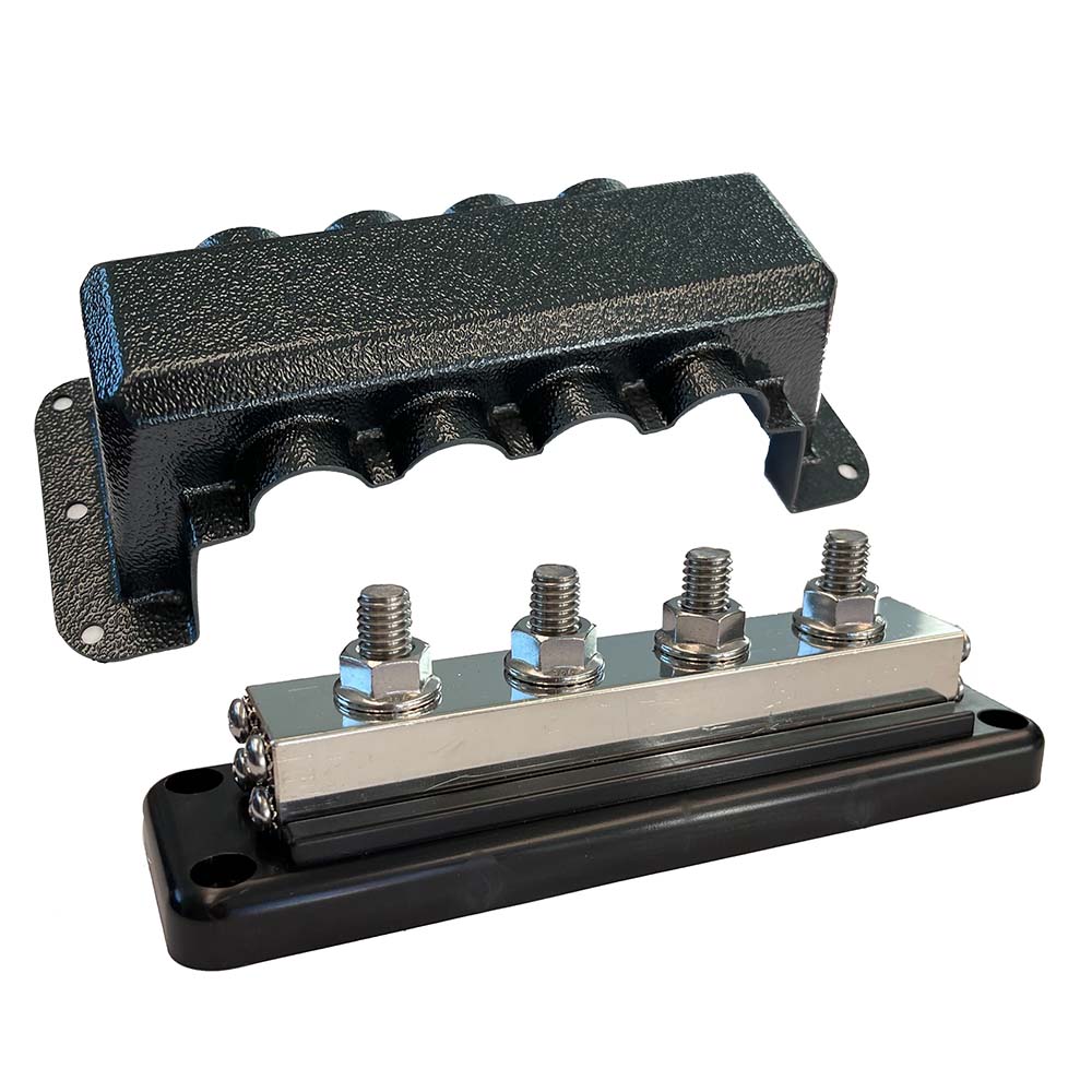 Suncoast Marine and Auto offers Victron Busbar 600A 4P Cover 4X 3/8" Plus 4X M8 Terminals [VBB160040010]