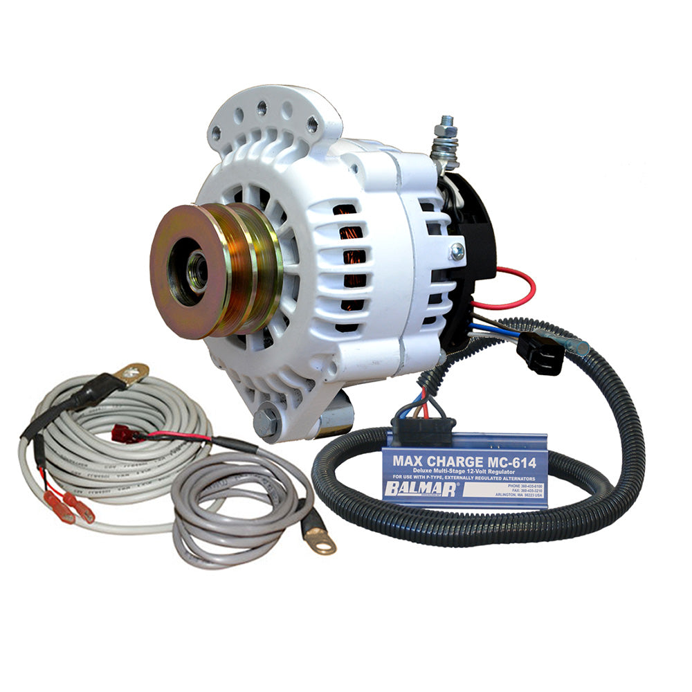 Suncoast Marine and Auto offers Balmar Alternator 120 AMP 12V 1-2" Single Foot Spindle Mount Dual Vee Pulley Regulator Temp Sensor [621-VUP-MC-120-DV]