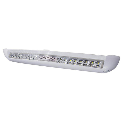 Suncoast Marine and Auto offers Lumitec Razor Light Bar - Flood - White Housing w/Inverted Logo Flush Mount [101590]