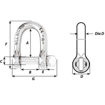 Suncoast Marine and Auto offers Wichard Self-Locking D Shackle - Diameter 4mm - 5/32" [01201]