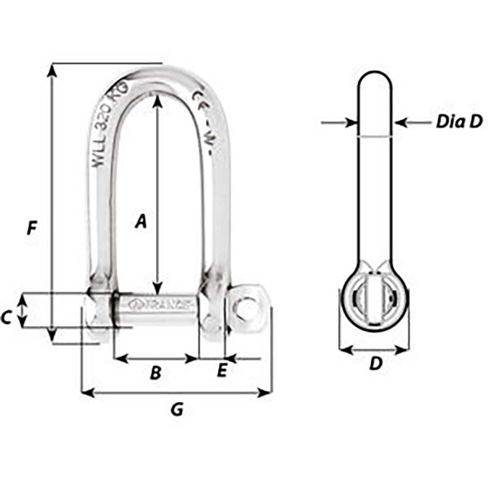 Suncoast Marine and Auto offers Wicahrd Self-Locking Long D Shackle - Diameter 5mm - 3/16" [01212]