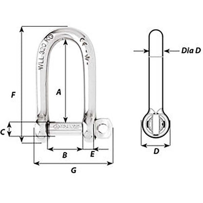 Suncoast Marine and Auto offers Wichard Self-Locking Long D Shackle - Diameter 8mm - 5/16" [01214]