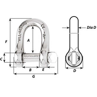 Suncoast Marine and Auto offers Wichard Captive Pin D Shackle - Diameter 4mm - 5/32" [01401]