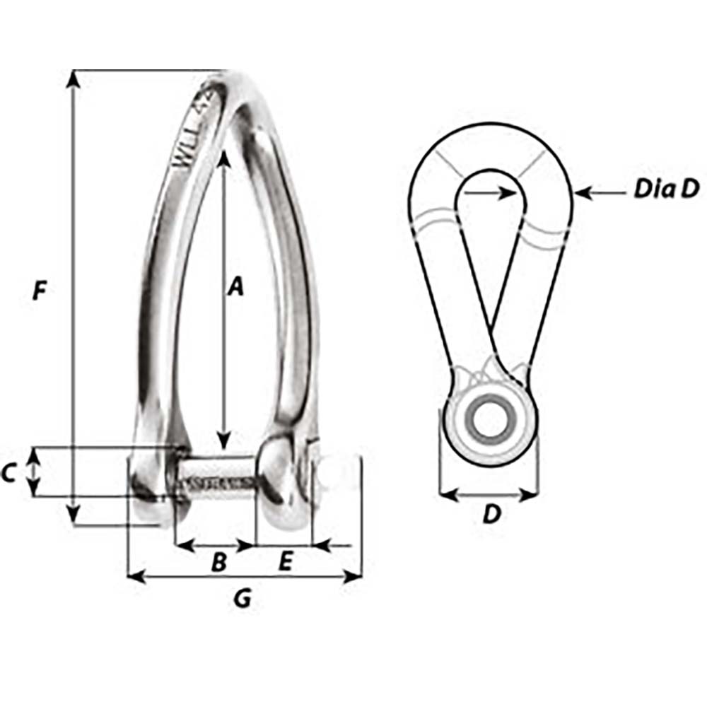 Suncoast Marine and Auto offers Wichard Captive Pin Twisted Shackle - Diameter 5mm - 3/16" [01422]