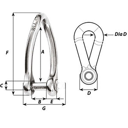 Suncoast Marine and Auto offers Wichard Captive Pin Twisted Shackle - Diameter 6mm - 1/4" [01423]