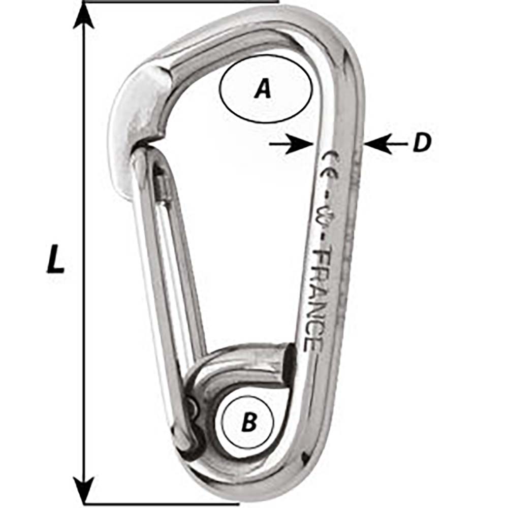 Suncoast Marine and Auto offers Wichard Asymmetric Carbine Hook - Length 100mm - 13/32" [02326]