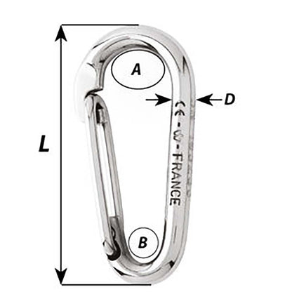 Suncoast Marine and Auto offers Wichard Symmetric Carbine Hook Without Eye - Length 60mm - 1/4" [02333]