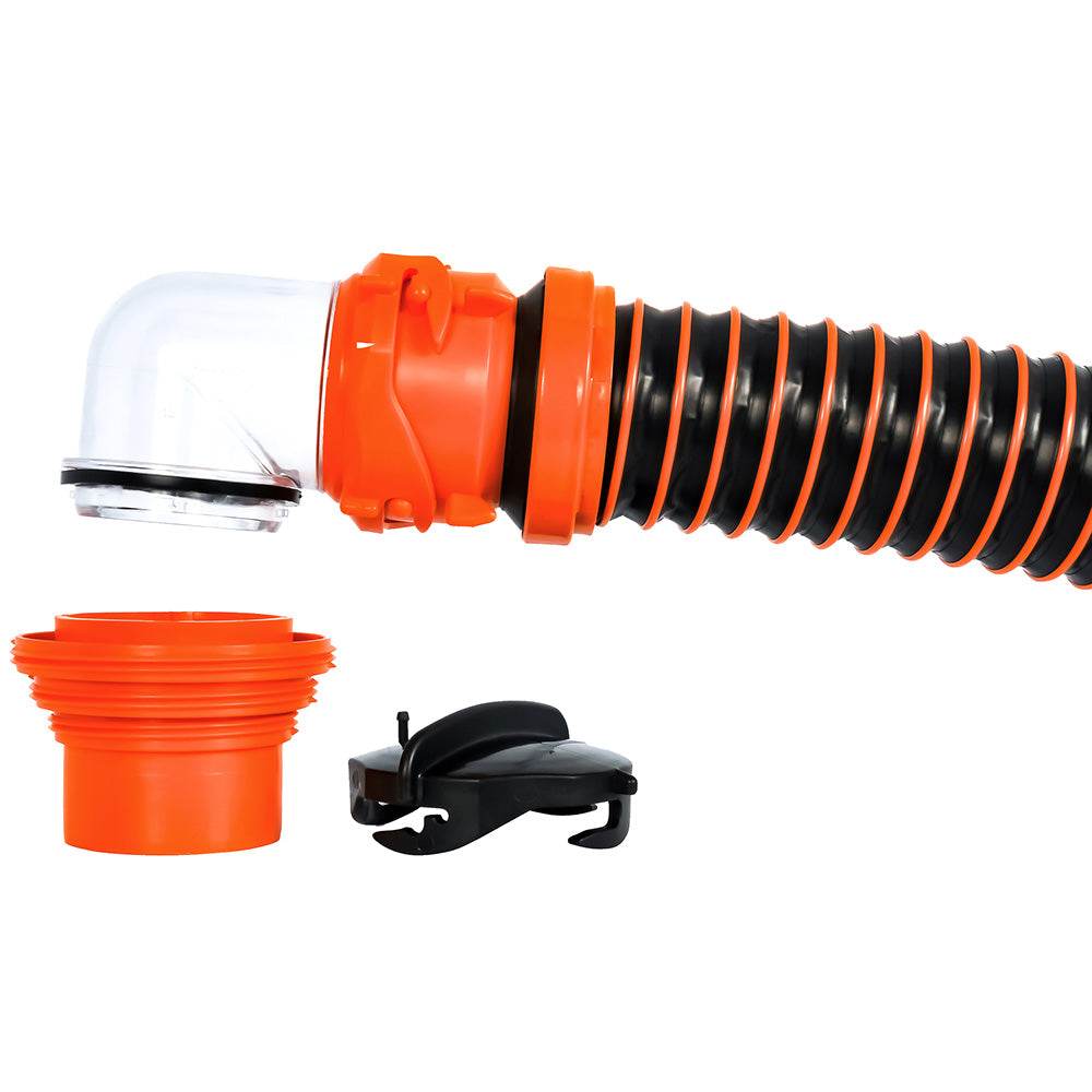 Suncoast Marine and Auto offers Camco RhinoEXTREME 15 Sewer Hose Kit w/ Swivel Fitting 4 In 1 Elbow Caps [39859]