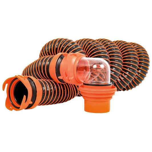 Suncoast Marine and Auto offers Camco RhinoEXTREME 15 Sewer Hose Kit w/ Swivel Fitting 4 In 1 Elbow Caps [39859]