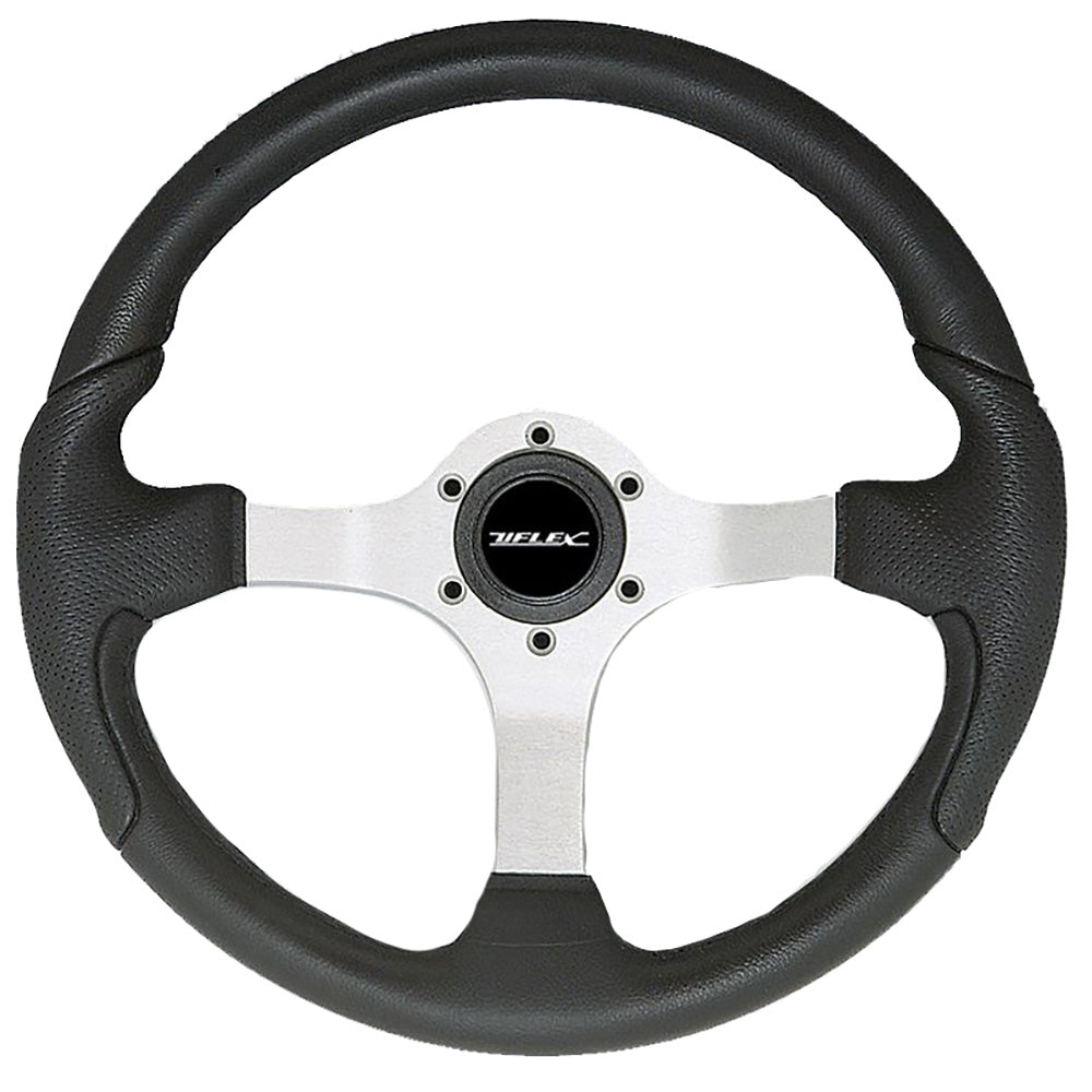 Suncoast Marine and Auto offers Uflex Nisida Steering Wheel 13.8" - Black Polyurethane Grip w/Black Aluminum Spokes [NISIDA-B/B]