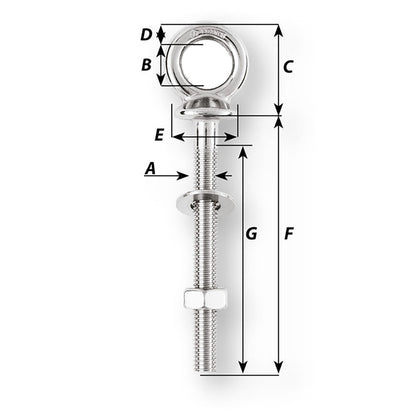 Suncoast Marine and Auto offers Wichard Eye Bolt - Diameter 15/32" - Length 2-3/8" [06491]