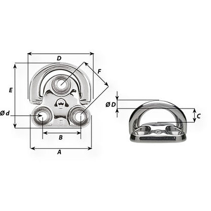 Suncoast Marine and Auto offers Wichard Folding Pad Eye - Diameter 15/64" [06604]