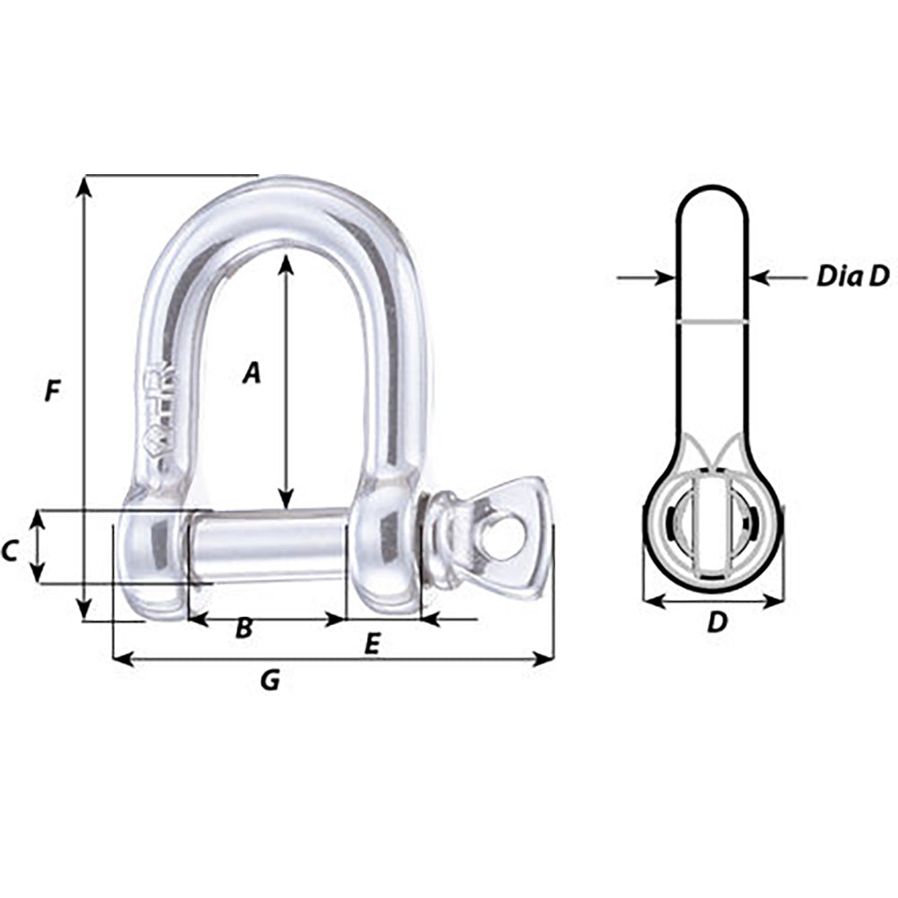 Suncoast Marine and Auto offers Wichard HR D Shackle - Diameter 15/64" [11204]